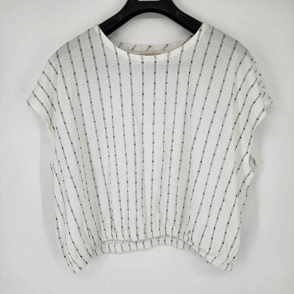 Madewell Per Se Top Dot Fabric Cap Sleeve Soft Knit Women's